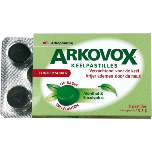 Kurgupastillid mentooli-eukalüptiga Arkovox, 8 tk